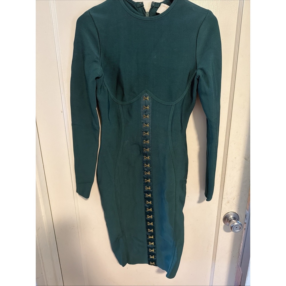 Miss Circle Green FORM FITTING Gown Dress Women's Size MEDIUM
